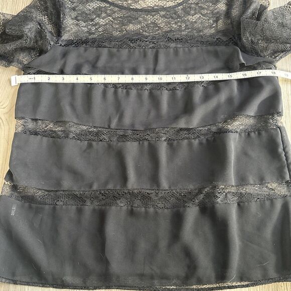 Ann Taylor Mixed Media Lace Witchy Gothcore Layering Top Size Medium - Picture 6 of 8